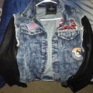 No Country Jean jacket with leather sleeves